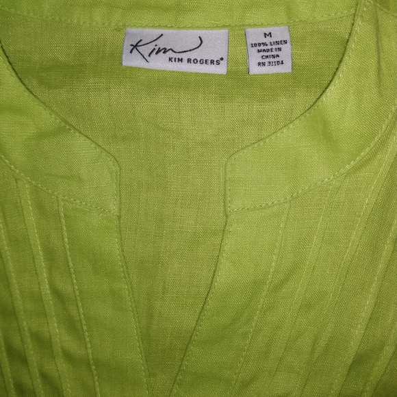 🛍️ NWT Kim Rogers 100% Linen Designer Blouse 👕 - Picture 8 of 9